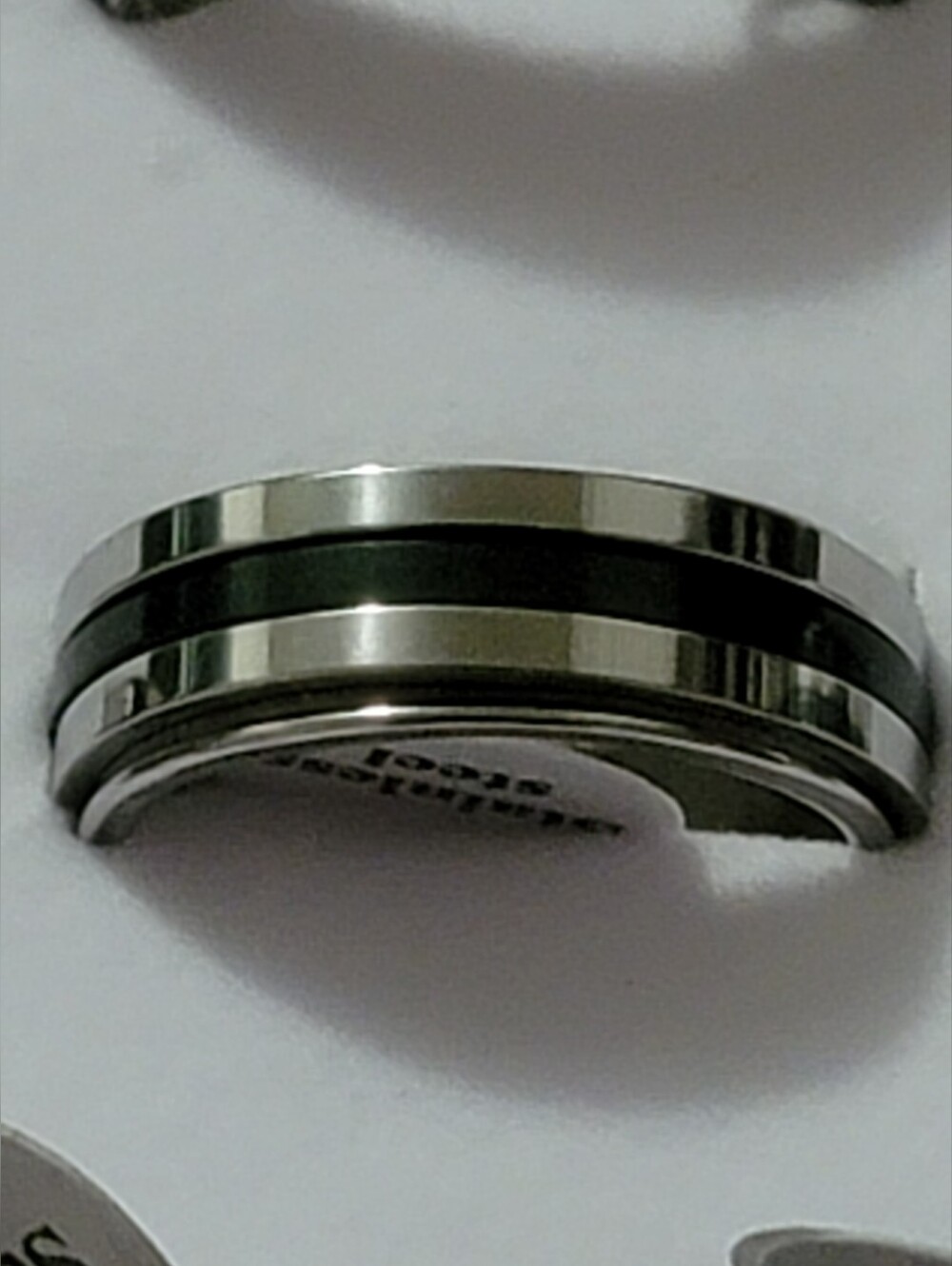 Black and Silver Men's Stainless Steel Ring